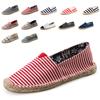 Summer Female Hemp Insole Fisherman Shoes Graffiti Stripe Women Espadrille Casual Shoes Girl Canvas Driving Loafers Flats