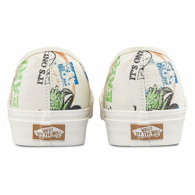 Vans Authentic Series Забавный принт День Земли Низкие кеды для скейтборда Унисекс кроссовки Разноцветные VN0A5KRDARG