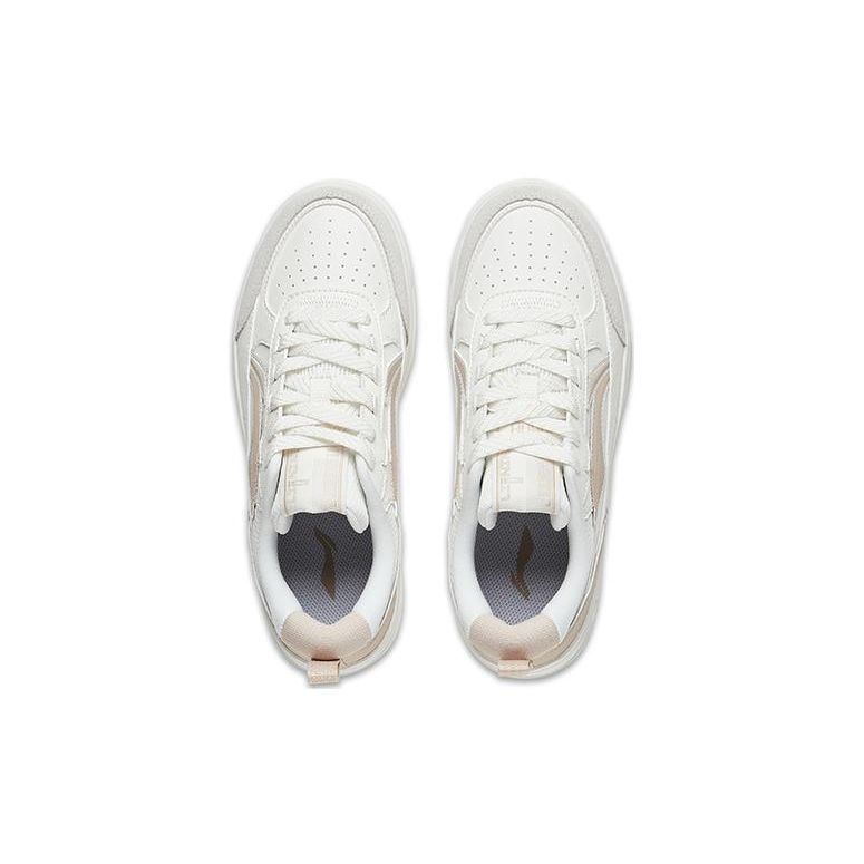 Li Ning Tian Ji 2.0 Durable Breathable Low-Top Skate Shoes Women Skate Shoes White Brown AGCT212-1
