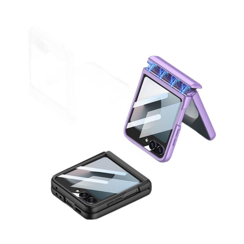 Чехол для Samsung Z Flip 6 со складным экраном, с большим окном, ультратонкой магнитной застежкой, элегантный дизайн.