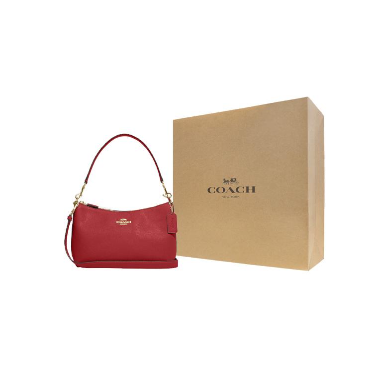 COACH Cow Leather Portable Crossbody Bag, Shoulder Bag Medium Women's Red CE584-IMF8Q