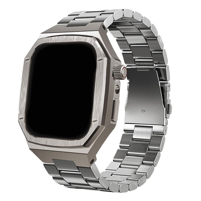 Роскошный металлический набор для модификации для Apple Watch 11 46мм 42мм Ремешок из нержавеющей стали + Металлический корпус для Iwatch Series10 42 46мм Браслет