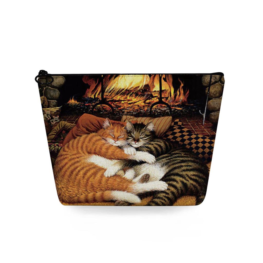 Женская косметичка с принтом кошки, органайзер для туалетных принадлежностей, дорожный чехол для хранения 6784