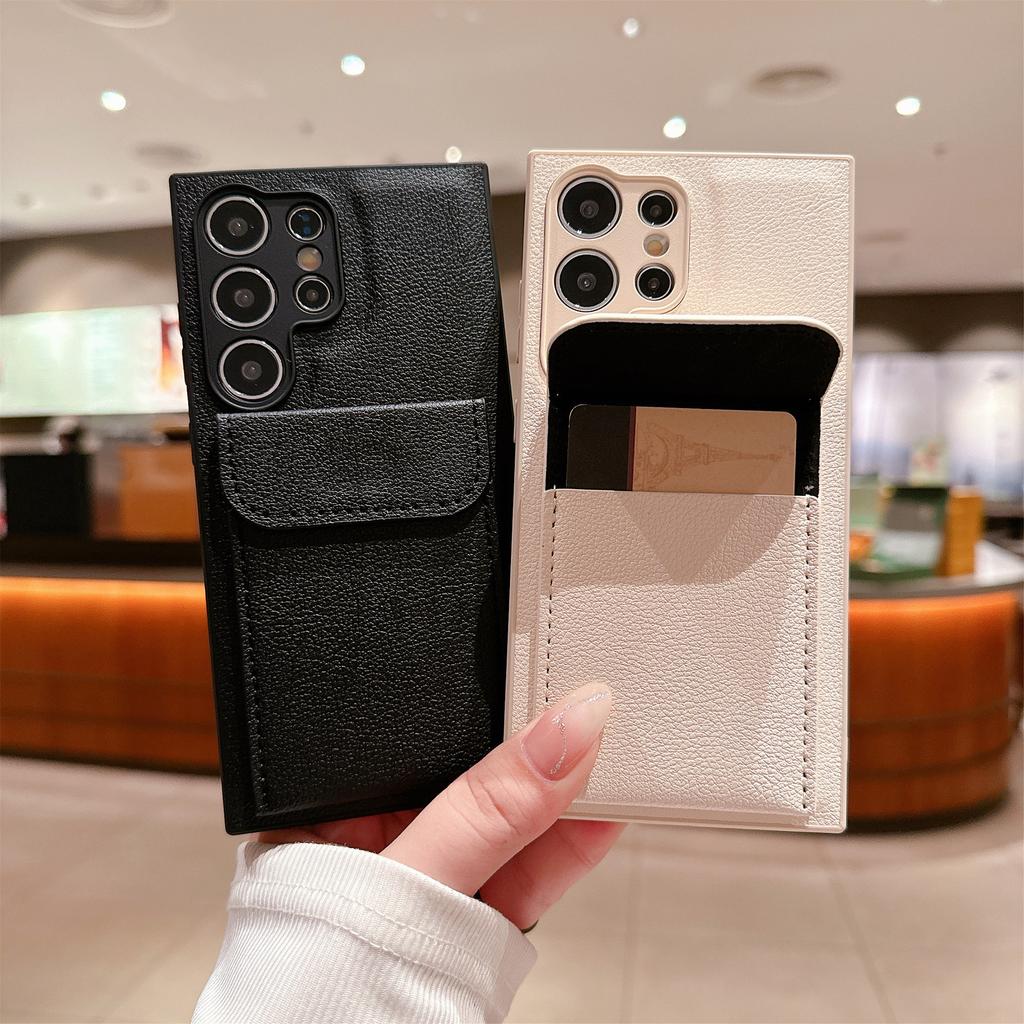 Lychee Leather Pattern Suitable for Samsung Galaxy S25ultra Leather Mobile Phone Case S24plus Card Bag Holder