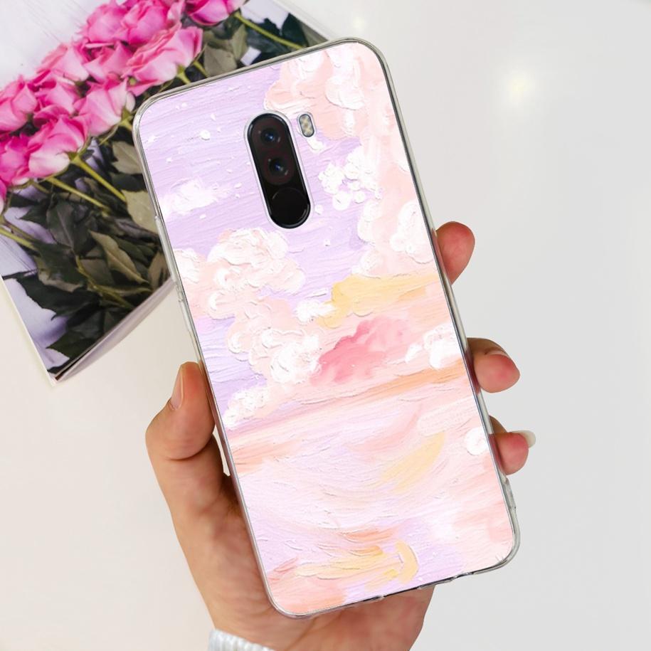 Чехол для Xiaomi Pocophone F1 Poco F1 Модный чехол с цветами Мягкий силиконовый тонкий чехол для телефона для xiaomi Pocophone F1 Global F 1 Funda