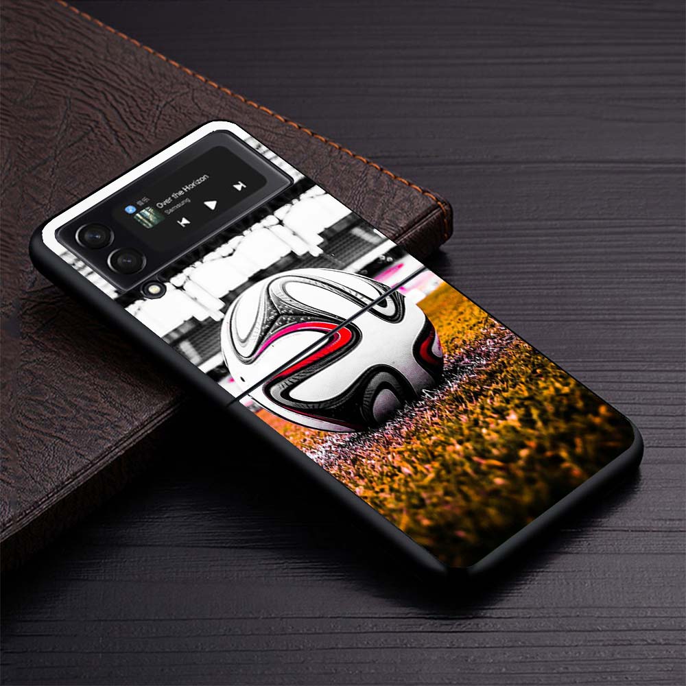 Чехол для телефона с дизайном футбольного мяча для Samsung Galaxy Z Flip3 Flip4 Flip5 Flip6 Flip7 Для Z Flip 7 6 5 4 3 5G Жесткий Складной C