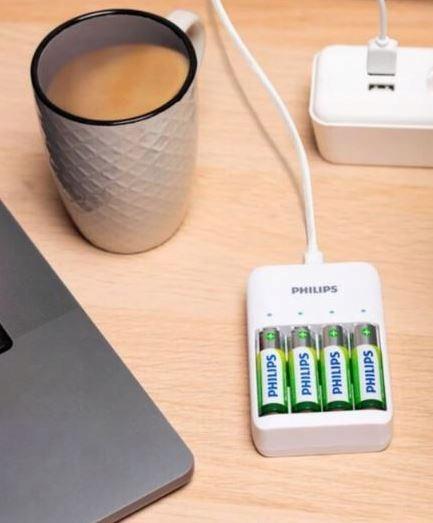 Philips SCB4013NB/0 Battery Charger USB Output LED Indicators