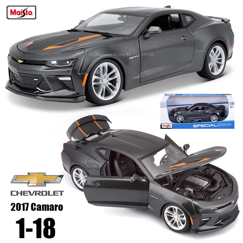 Майсто 1:18 2017 Chevrolet Camaro SS 50th Anniversary Фирменная Литая Модель Автомобиля из Сплава Статическая Модель Литья под Давлением Коллекция Подарок Игрушка Подарок