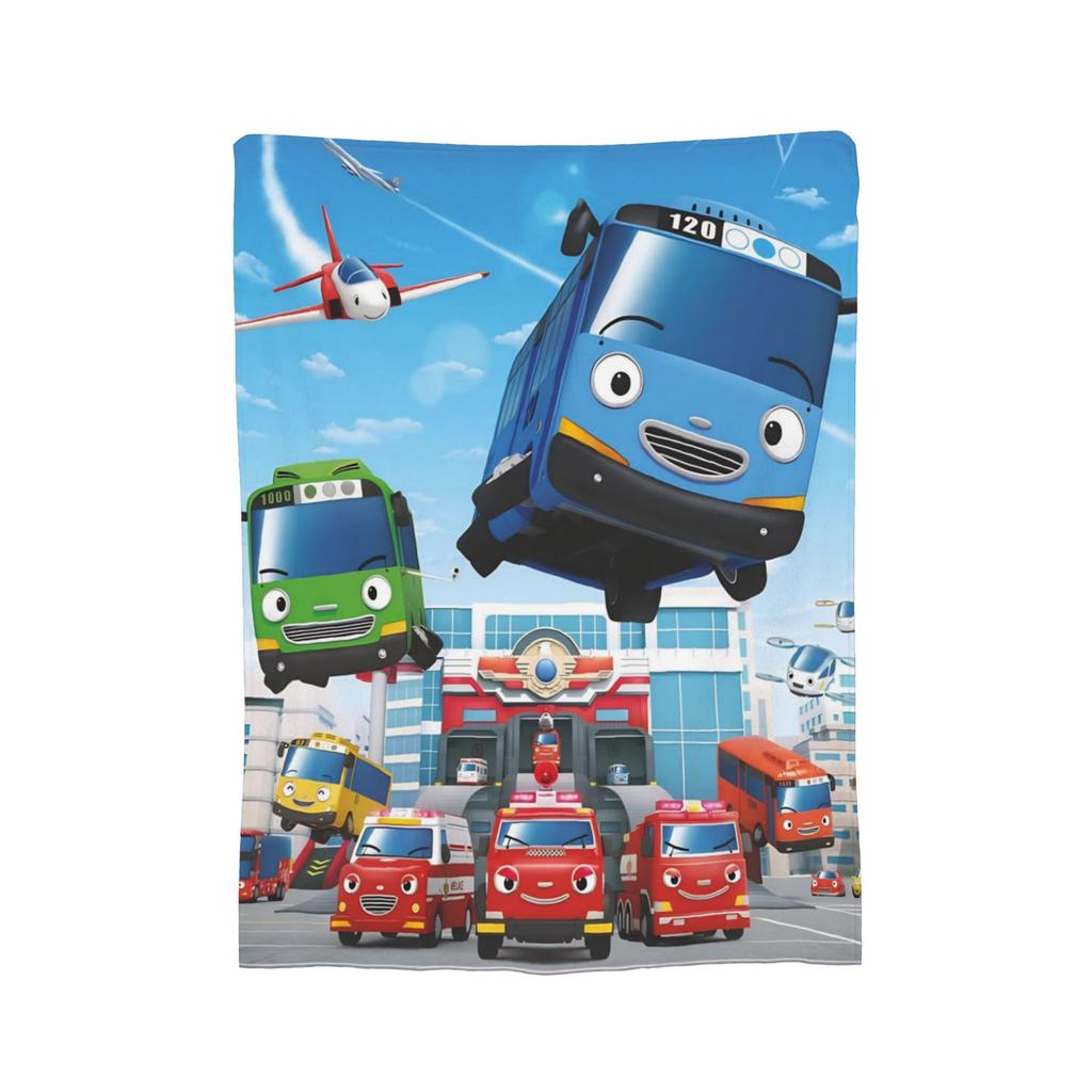 Tayos Little Bus Smile Cute Blankets Fleece Summer Air Conditioning Breathable Super Soft Throw Blanket for Bedding Rug Piece