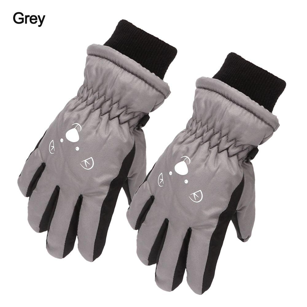 Children Boys Girls Cartoon Cute Non-slip Thick Warm Waterproof Kids Ski Gloves Sports Mittens
