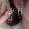 Женские серьги с полым сердцем и кисточками Осень Зима Длинные Минималистичные Роскошные Модные Украшения Новое Поступление
