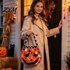 Children Holiday Totes Halloween Trick?or?Treat Tote Bag, Pumpkin Ghost Face Candy Handbag, Spooky Theme Gift Bags Reusable Goodie Bag for
