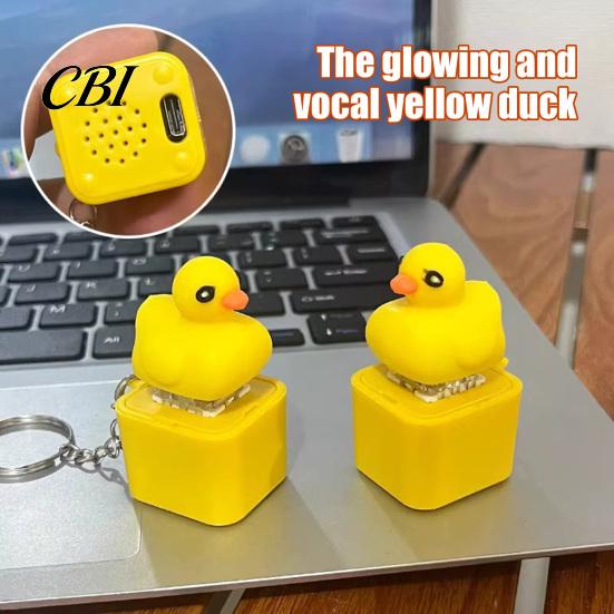 Decompression Keychain 1/2Pcs Seagull Mine Button Keychain, Rechargeable Fidget Clicker with Real Pocket-sized Stress Toy Sound & LED Light,