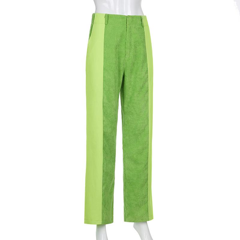 Новые женские прямые брюки свободные повседневные брюки с цветными блоками однотонные вельветовые брюки женские