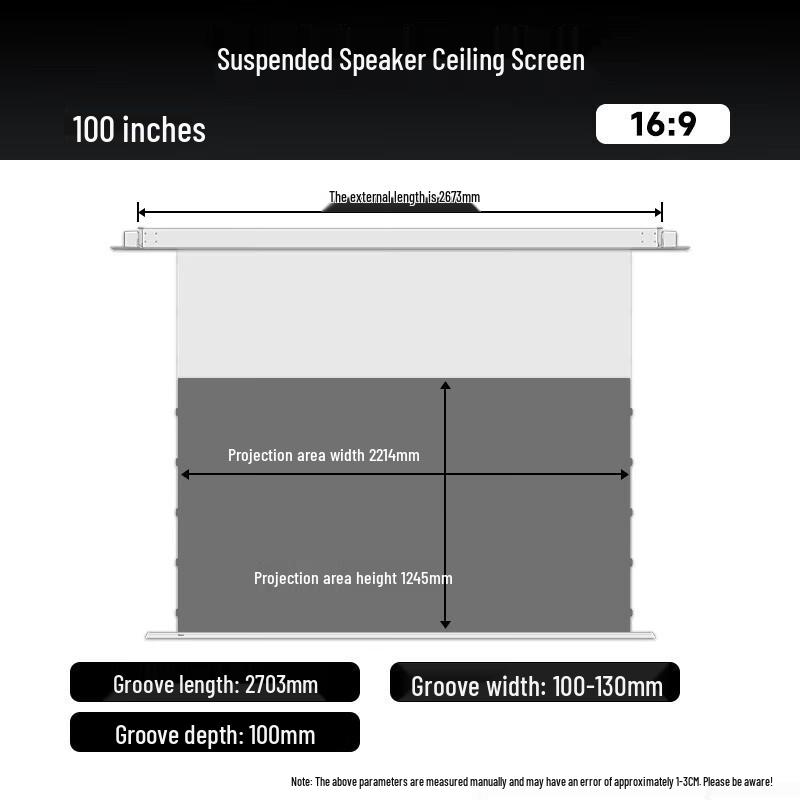 IN&VI Electric Fresnel Projection Screen with Hidden Ceiling Speaker