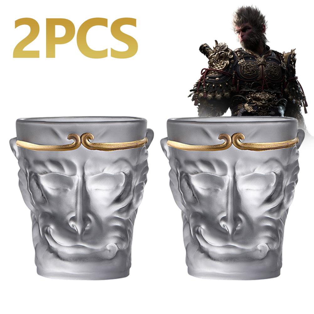 Стакан для виски Black Myth Wukong Monkey King, матовые прозрачные стаканы, стаканы, стеклянная посуда для коктейлей, джина, волдыря, бренди