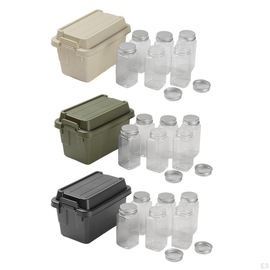 6 Pieces Spice Container Set Pouch Bottles Organizer Dispenser Seasoning Bottle PP