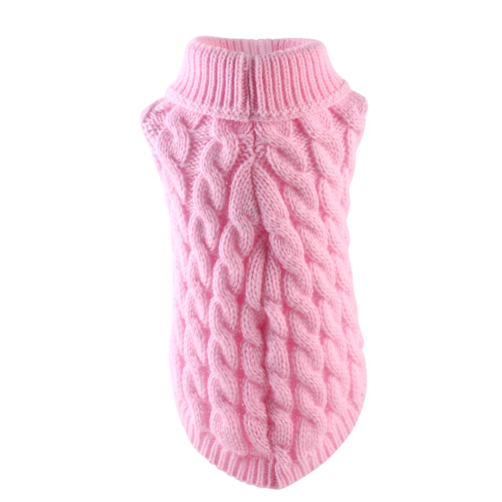 Pet Clothes Autumn and Winter Fashion Candy Color Sweaters for Dogs Cute Pets Solid Color Cable Knit Pullovers