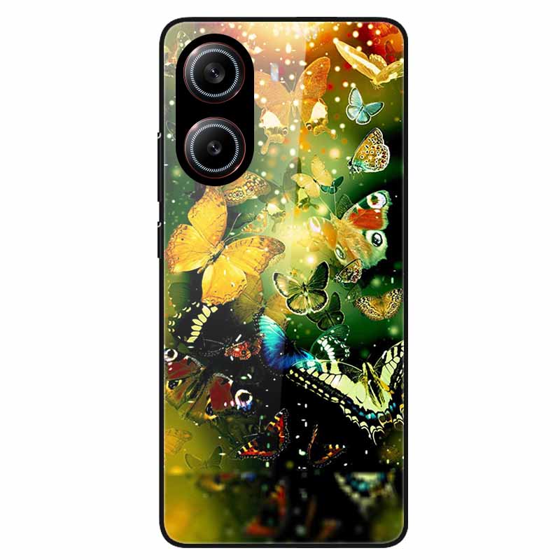 Чехол для Poco X7 Pro 5G Цветочный Жесткая Задняя Крышка Закаленное Стекло Чехлы для Xiaomi Poco X 7 Pro X7Pro Жесткие Чехлы PocoX7Pro 2025 Новый