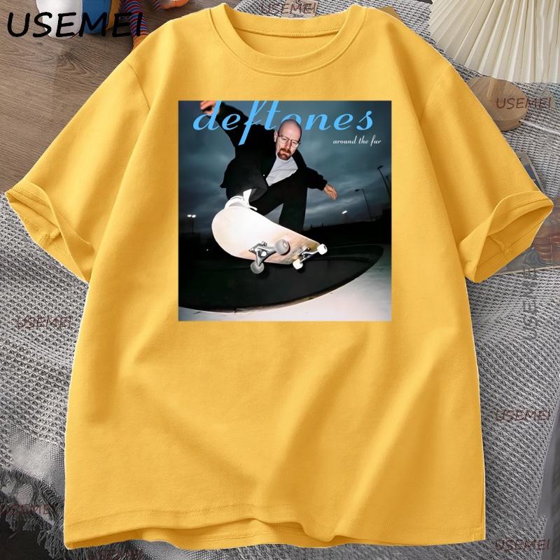 Walter White Breaking Bad Skateboarding T Shirt Men Funny Cotton Short Sleeve Deftones T-shirts Man Clothing Oversized Clothes