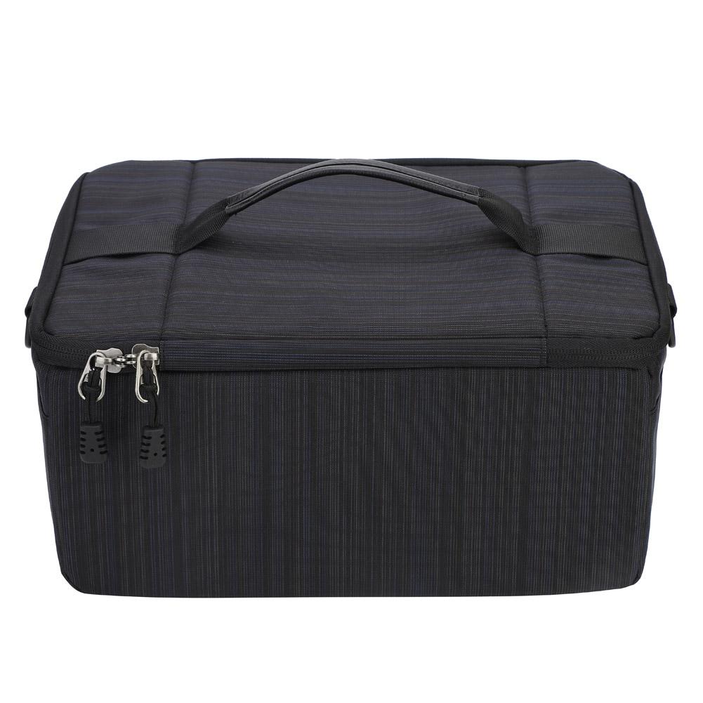 Fordable Protective Insert Partition Handle Camera Lens Bag Case Pouch (Black)