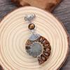 Stone Beads Natural Spiral Pattern Cabochon Conch Shell Stone Pendant Ammonite Fossil Stone Pendant