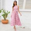 Summer Women's Dress Hanging Neck Halter Straps with Large Hem Dresses