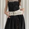 Gothic Leather Waist Belt Y2k Dress Jeans Belt Retro Women's Rivet Belt  Streetwear