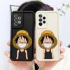 Cartoon Cute Anime Luffy Square Phone Cover for Realme OPPO Reno VIVO Infinix Tecno Oneplus Full Cover Camera Shockproof Protection Rubber Case