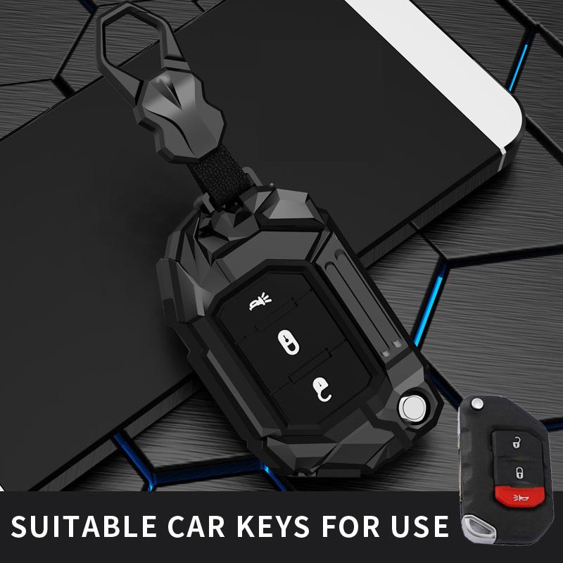 Key Shell Fob Holder Cover Remote Protector Case for Jeep Wrangler JL TJ Gladiator JT 2018 2019 Keychain Protector