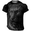 Men's Bold Tiger 3D Printed T-shirt Breathable Polyester Comfortable Short Sleeve Crew Collar Casual and Street Style