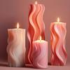 Geometric Candle Mould Handmade 3D Cylinder Silicone Mold Resin Mould Scented Candle Making Mold for DIY Decoration