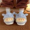 EVA+Artificial Plush Shark Bee Slippers 3D-shaped Shark Bee Soft Soles Slippers  Home