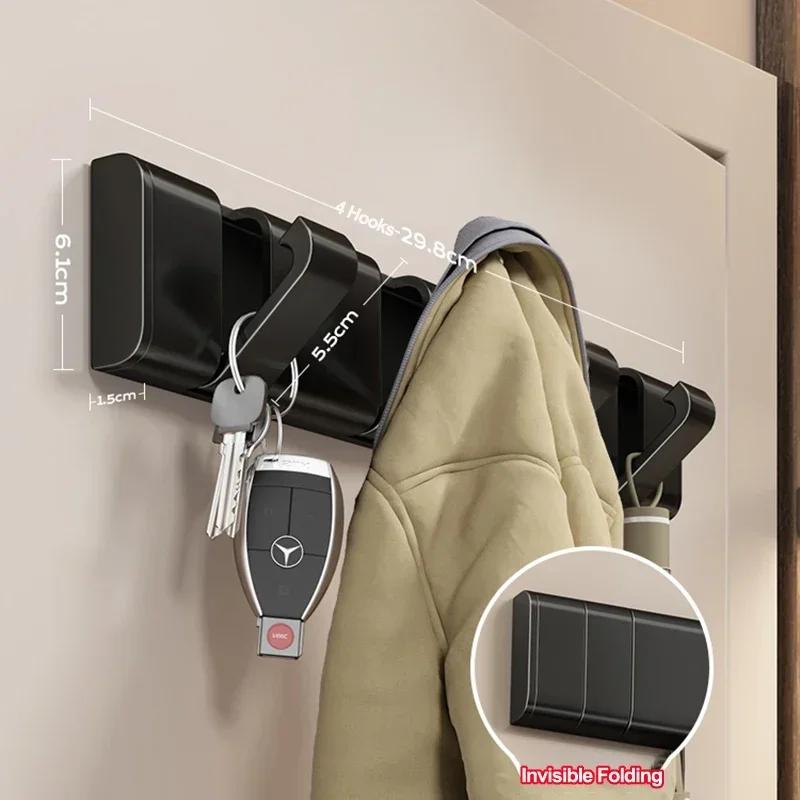 Алюминиевый невидимый складной креативный крючок для переноски сумок, крючок для подвешивания полотенец, складные крючки, настенный крючок, вешалка для одежды, настенное крепление