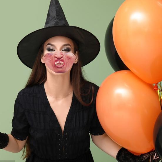 Маска на Хэллоуин из латекса, забавная маска на пол-лица, дышащая, реалистичная маска ужасов для костюма