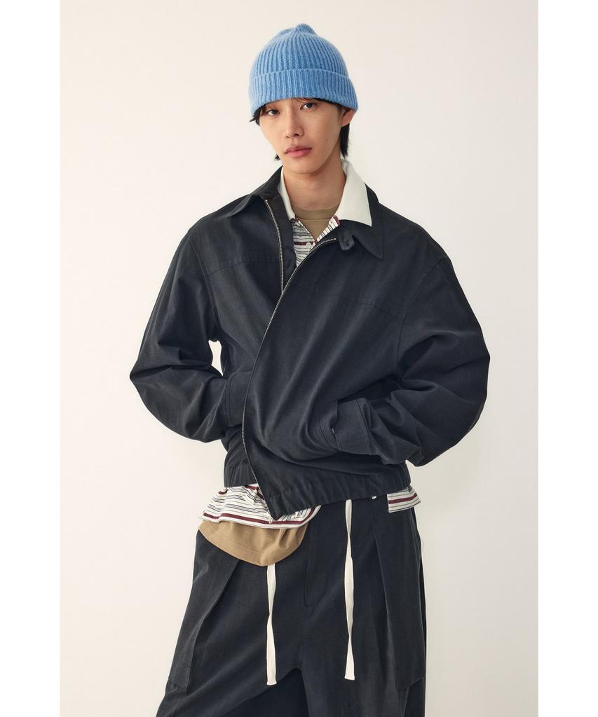Studio Tomboy [Men] Oversized Zip-Up Jumper_Black 9156213185