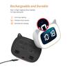 Kids LED Alarm Clock Night Light Stepless Dimming Cute Cat Ear Digital Clock Bedroom Bedside Electronic Desktop Clock Music Wake Up Children
