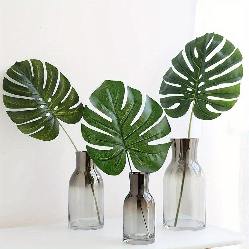 1PC Artificial Plant Tropical Palm Leaves Summer Monstera Simulation Leaf for Hawaiian Theme Party Decor Home Garden Fake Plant