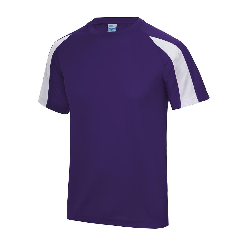 Just Cool Mens Contrast Cool Sports Plain T-Shirt