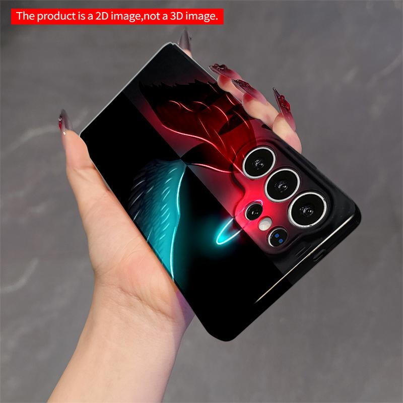 2DFlat Samsung phone case Dual Wings Neon Halo Phone Case Applicable to Galaxy S22 S23 S24 S25ULTRA S26 A12 A13 A14 A15 A16