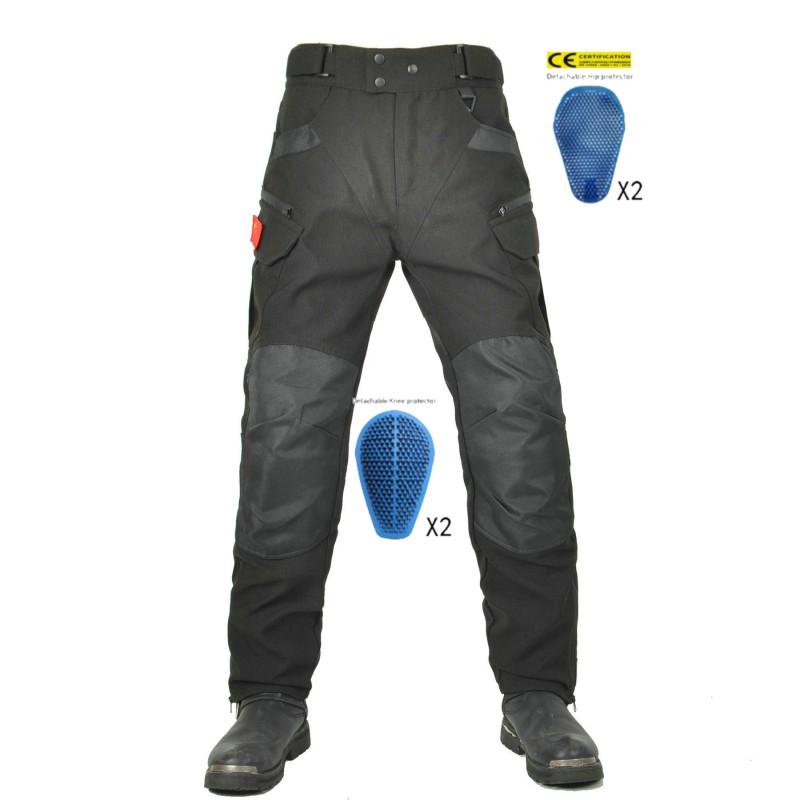 Mens Motorcycle Riding Pants 600D Oxford Fabric Abrasion-Resistant Tactical Biker Trousers With Silicone Pads
