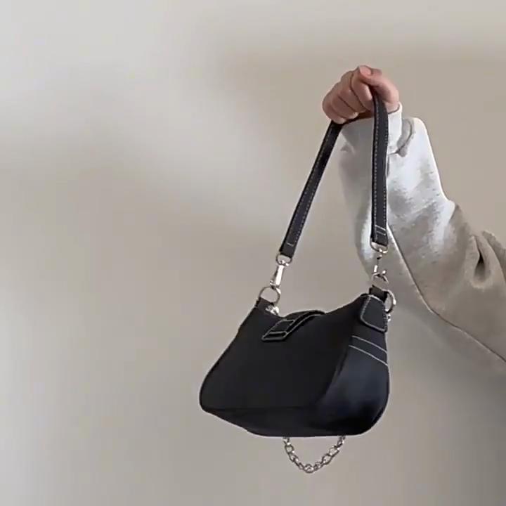 Маленькая Дизайнерская Тренд Джинсовая Сумка Под Мышку Женская Новая Сумка Через Плечо Холщовая Модная Сумка-Цепочка Сделано в Италии