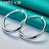 925 Sterling Silver Smooth Moon Earrings For Women Fine Jewelry