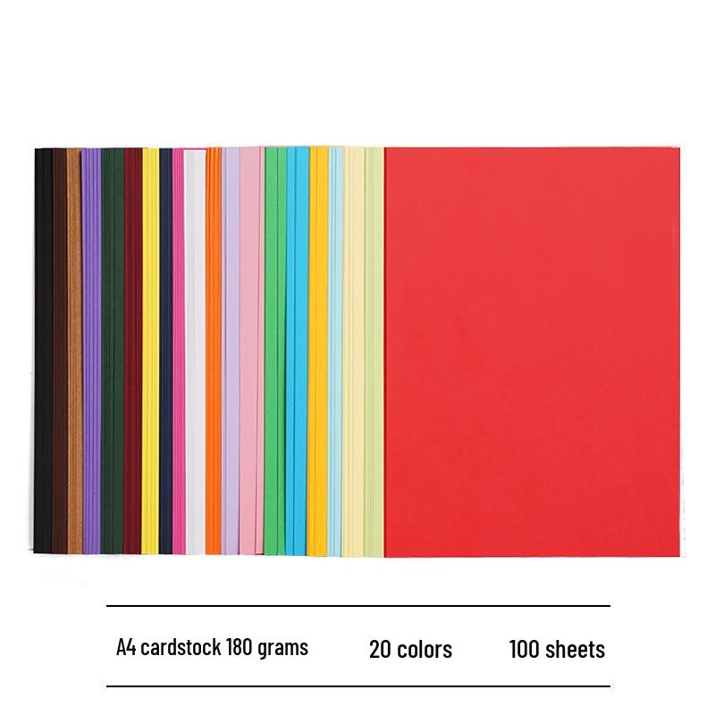Children's Origami Colored A4 Paper, 80g, 100 Sheets - Red & Yellow