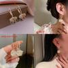 Korean Fashion Butterfly Pearl Hoop Earrings For Women With Electroplated Alloy