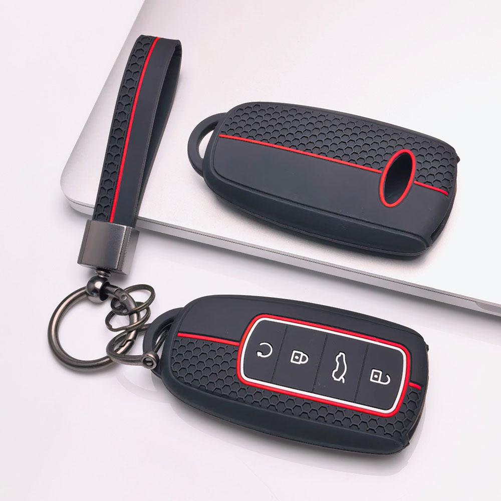 Чехол для ключа Chery с брелоком, защита от царапин, ударопрочная защита, мягкая текстура для захвата, отзывчивые кнопки, пылезащитный чехол