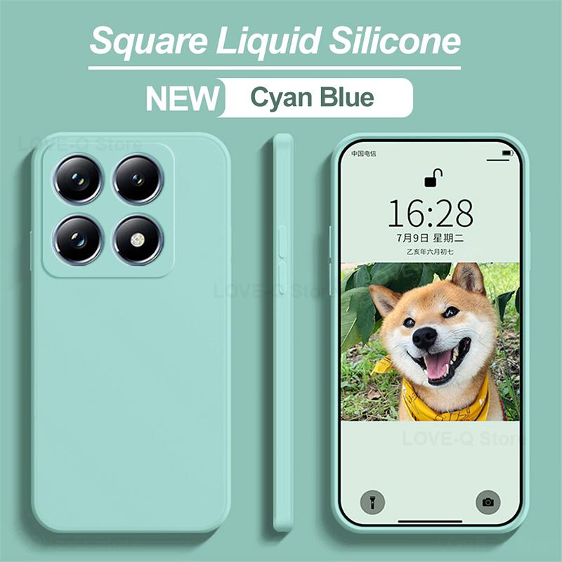 Для Mi 14T Pro Чехол Квадратный Жидкий Силиконовый Чехол Для Телефона Для Xiaomi Mi 14T Pro Мягкий Задний Чехол Funda
