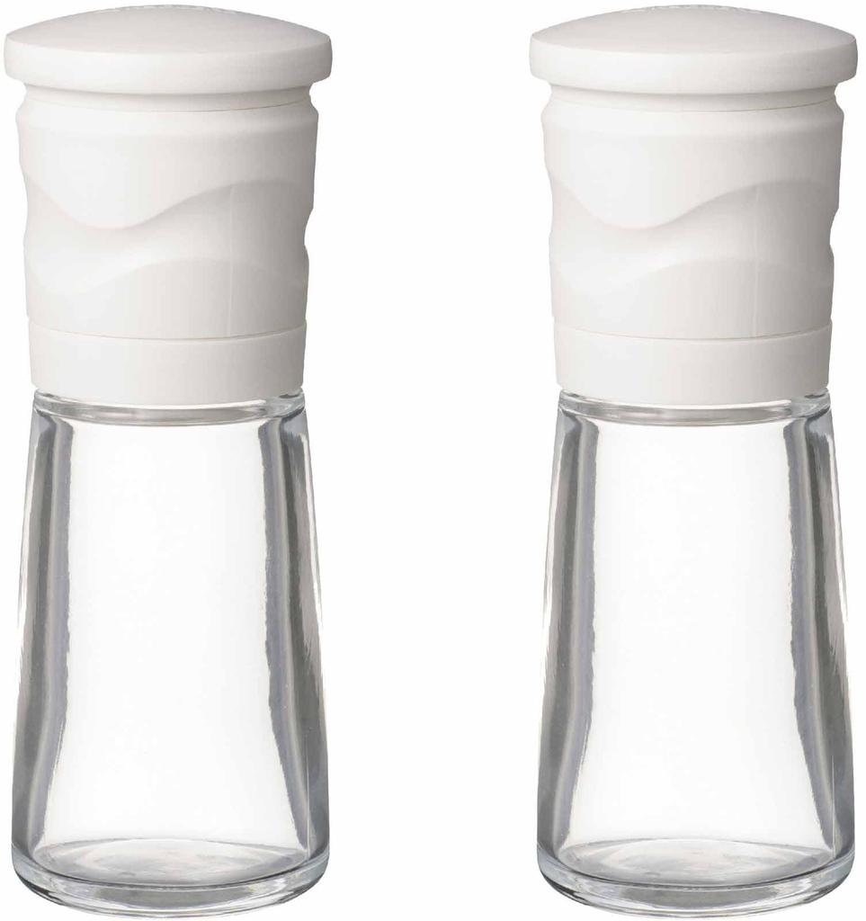 Мельница Kyocera Mill 90 мл, набор из 2 белых керамических солонок, перца, кристаллов, каменной соли, перца, специй, японского перца, контейнер для приправ, регулировка грубости помола