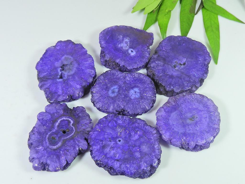 07 шт. Синий солнечный друзовый агат жеодовый кабошон россыпью драгоценных камней лот 454 карата RQ-2654