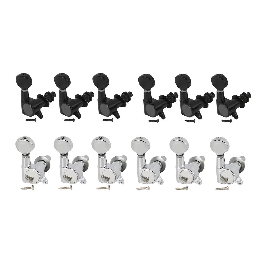 FLEOR 6R Small Sealed Guitar Tuning Pegs Tuners Machine Heads for Right Handed Acoustic or Electric Guitar